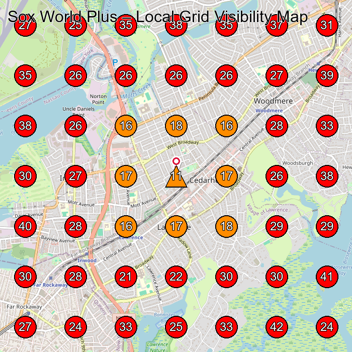 Sox World Plus GeoGrid visibility map for Women'S Clothing Store in Cedarhurst